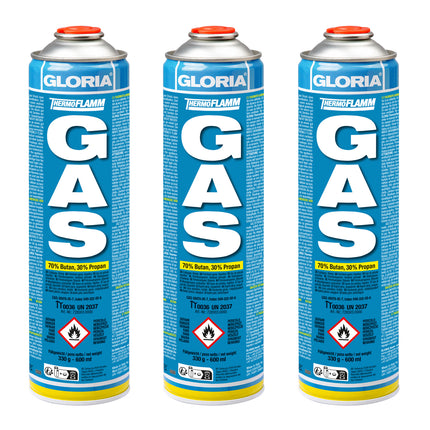 Thermoflamm Gaskartusche 3er Set - Universalgas mit 30 % längerer Brenndauer