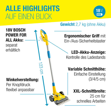FineCut 18V – Rasen- und Kantenschneider ohne BOSCH Akku (optional erhältlich)