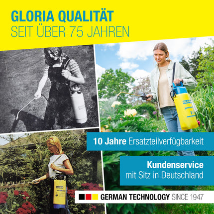 GLORIA Qualität seit über 75 Jahren – 10 Jahre Ersatzteilgarantie, German Technology