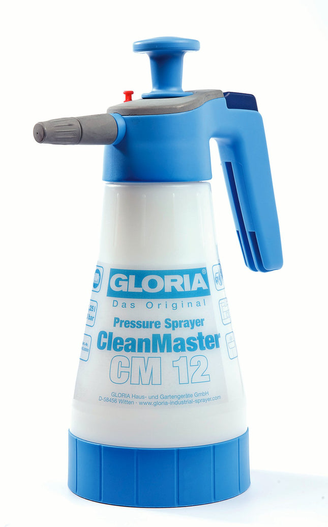 GLORIA CleanMaster CM 12 Drucksprüher mit 1,25 Liter Füllinhalt – Profi Sprühflasche für Reinigungsmittel