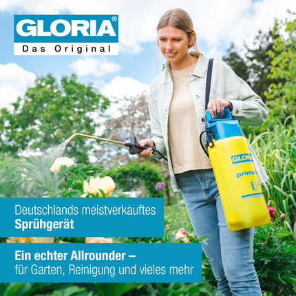 GLORIA prima 5 Drucksprüher – Deutschlands meistverkauftes Sprühgerät; verstellbare Messinglanze, ideal für Garten, Reinigung