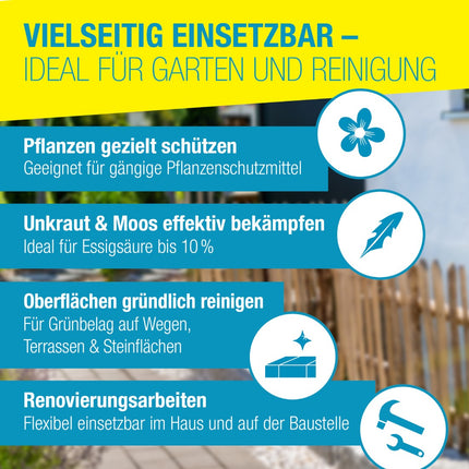 GLORIA prima 5 PLUS Drucksprüher – vielseitig: Pflanzenschutz, Unkraut & Moos (bis 10 % Essigsäure), Oberflächenreinigung, Renovierung