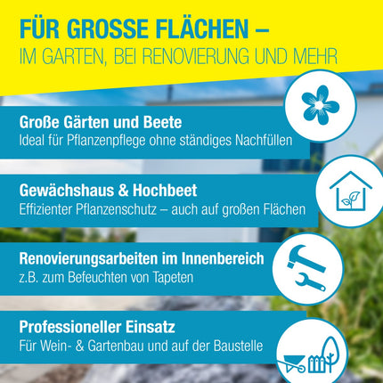 GLORIA prima 8 Drucksprüher – Einsatzbereiche: große Flächen, Gewächshaus/Hochbeet, Renovierung innen, professioneller Einsatz