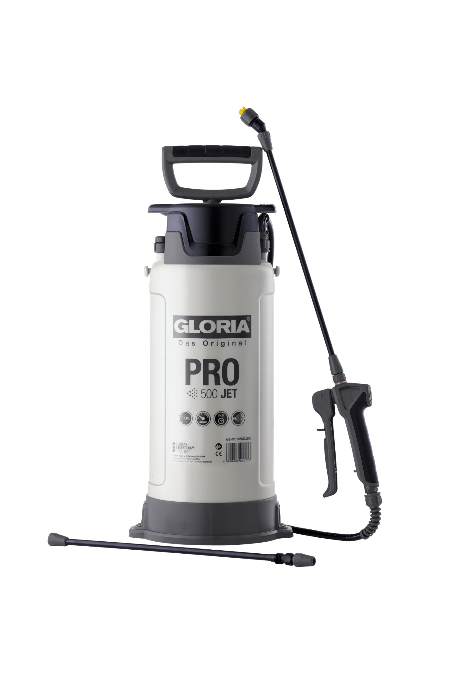 PRO 500 JET Spezial-Drucksprühgerät 5 Liter, Profi-Sprüher für lösungsmittelfreie Medien, Grundierungen & Öle, Mit FKM-Dichtungen